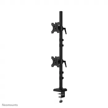 Braccio doppio per monitor Neomounts DS60-600BL2V da 10-32 pollici, morsetto/passaggio scrivania, 9 kg, 25,4 cm (10 pollici), 81,3 cm (32 pollici), 100 x 100 mm, nero
