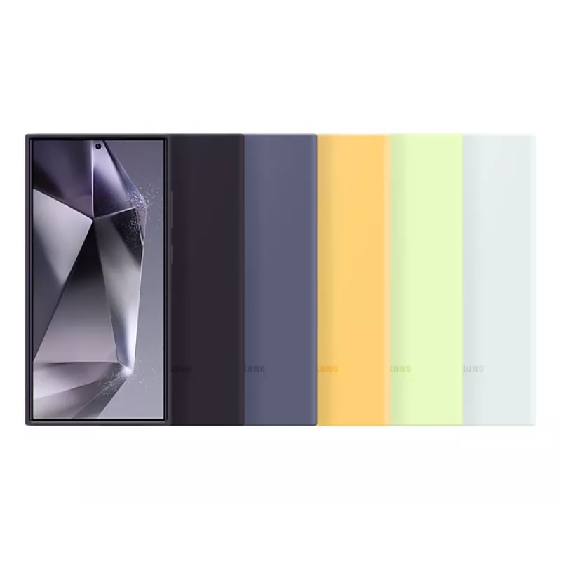 Cover Samsung Galaxy S24 Ultra custodia in silicone viola scuro