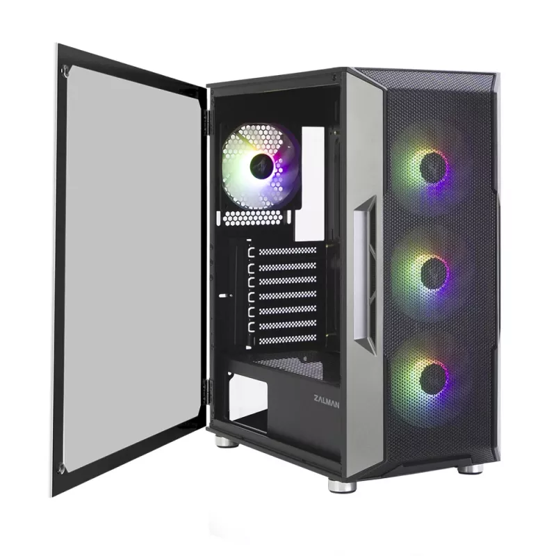 Case per PC Zalman I3 Neo ATX Mid Tower front mesh per raffreddamento efficiente 3 ventole preinstallate Midi Tower nero