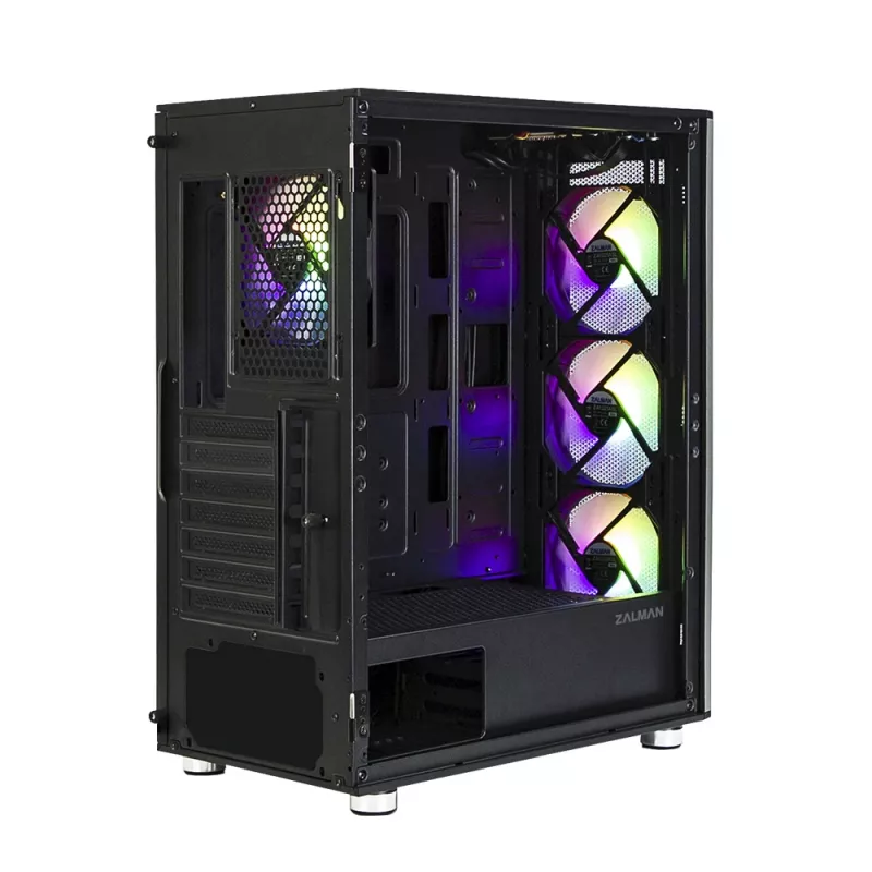 Case per PC Zalman I3 Neo ATX Mid Tower front mesh per raffreddamento efficiente 3 ventole preinstallate Midi Tower nero