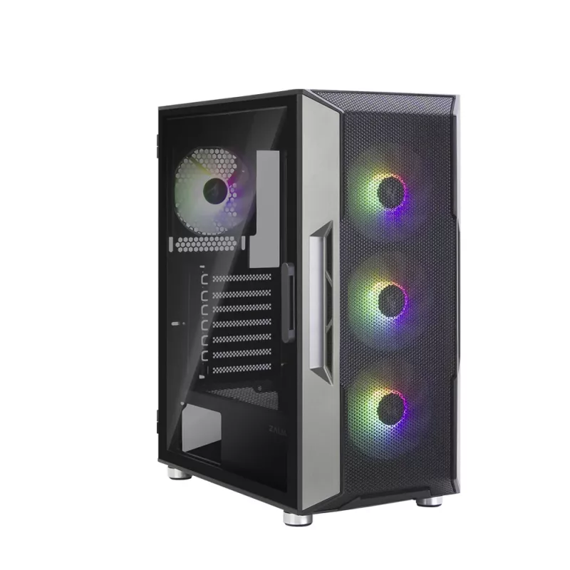 Case per PC Zalman I3 Neo ATX Mid Tower front mesh per raffreddamento efficiente 3 ventole preinstallate Midi Tower nero