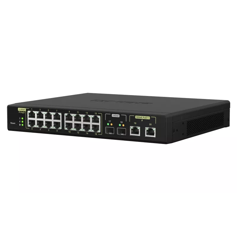 QNAP QSW-M2116P-2T2S Switch di rete Managed L2 2.5G Ethernet Power over Ethernet (PoE) Nero