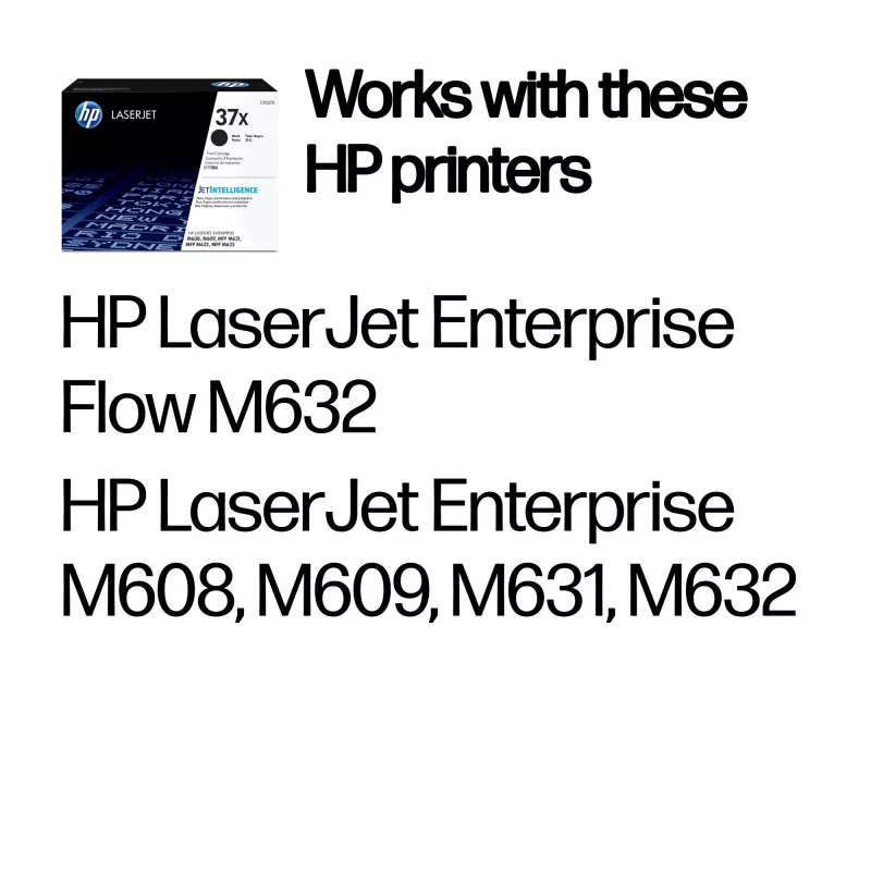 HP 37X Cartuccia toner LaserJet originale ad alto rendimento nero, 25000 pagine, nero, 1 pz.