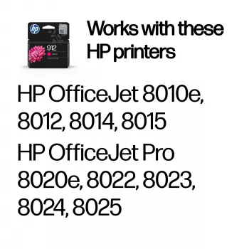 HP 912 Cartuccia d'inchiostro originale magenta, magenta, 1 pz., 315 pagine