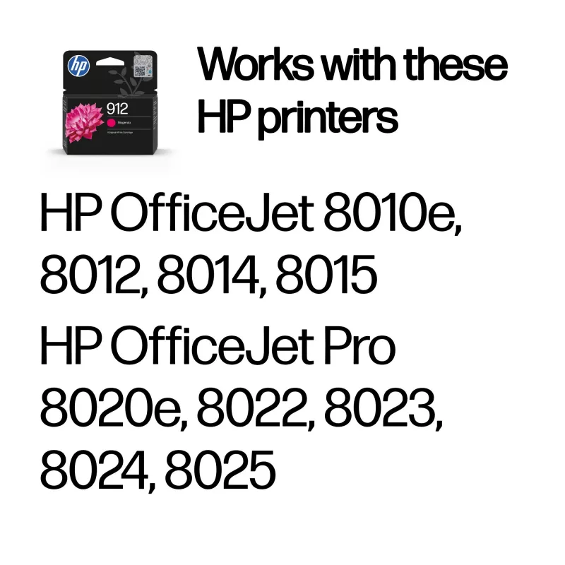 HP 912 Cartuccia d'inchiostro originale magenta, magenta, 1 pz., 315 pagine