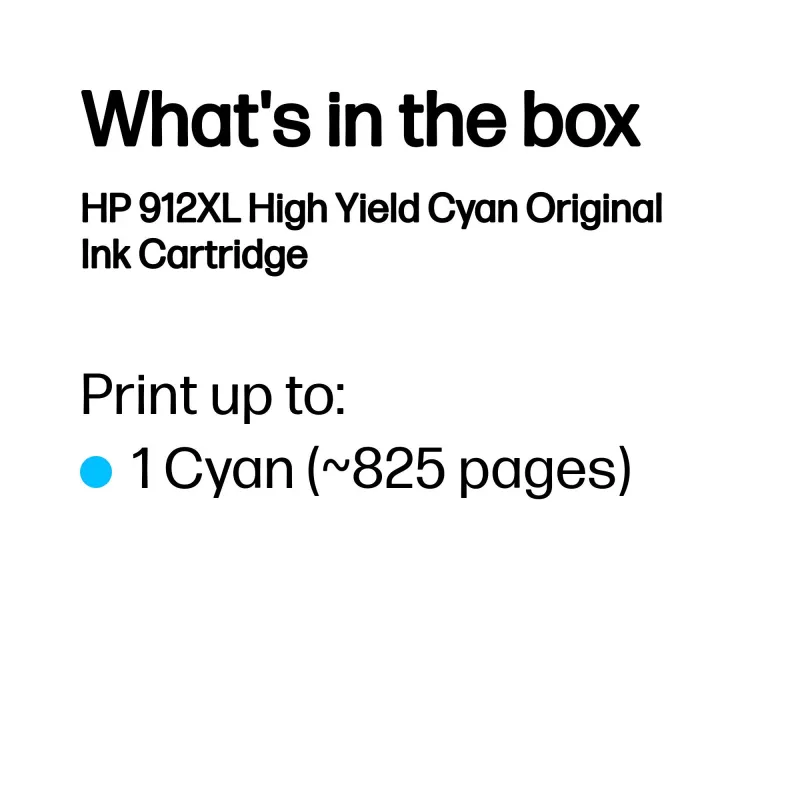 HP 912XL Cartuccia originale ad alta capacità ciano