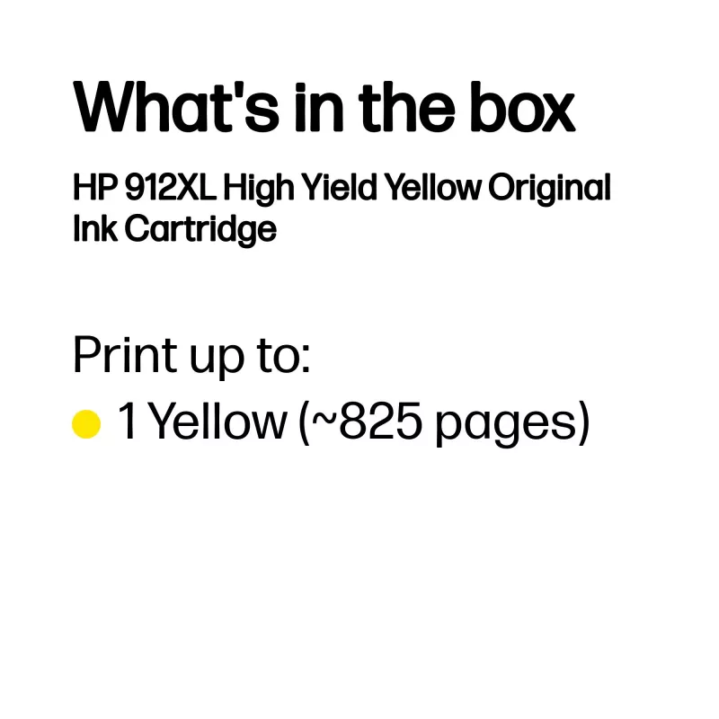 HP 912XL Cartuccia originale ad alto rendimento giallo, giallo, 1 pz., 700 pagine