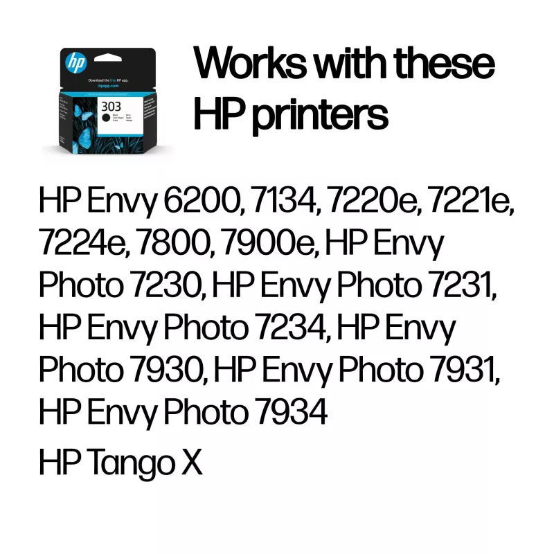 HP 303 Cartuccia d'inchiostro originale nero, nero, 1 pz., 200 pagine
