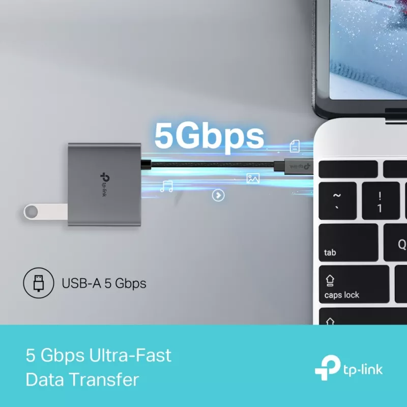 TP-Link UH3020C Hub interfacce USB Type-C 5000 Mbit/s Grigio