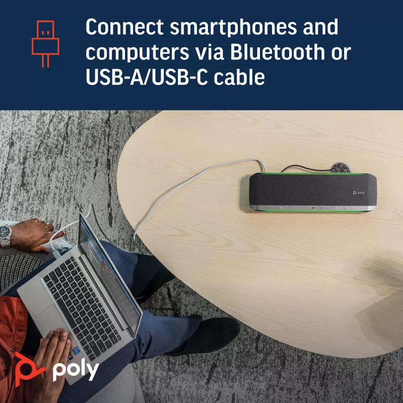 Speakerphone HP Poly Sync 60, argento, Windows 10, Windows 11, MacOS, RoHS, Federal Communications Commission (FCC), CE, 37 mm, 116 mm