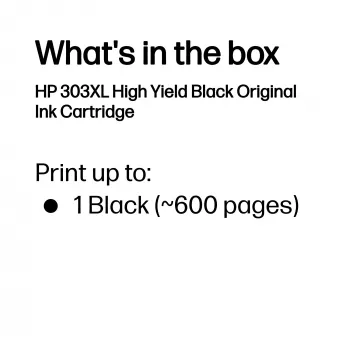 HP 303XL nero cartuccia originale ad alta capacità, nero, 1 pz., 600 pagine