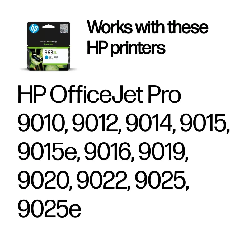 HP 963XL High Yield ciano cartuccia originale, ciano, 1 pezzo, 1600 pagine