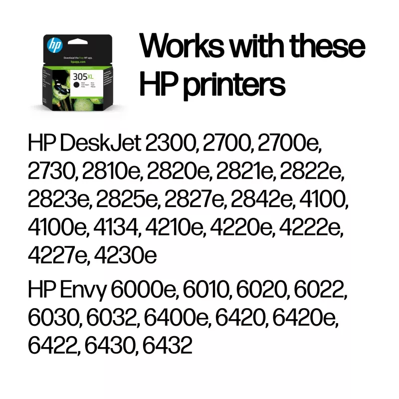 Cartuccia d'inchiostro HP 305XL High Yield nero originale, nero, 1 pz., 240 pagine