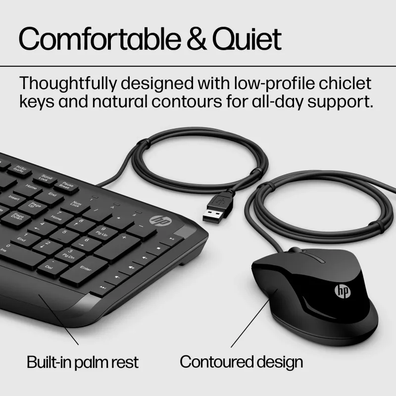 HP 250 kit tastiera e mouse cablati, nero