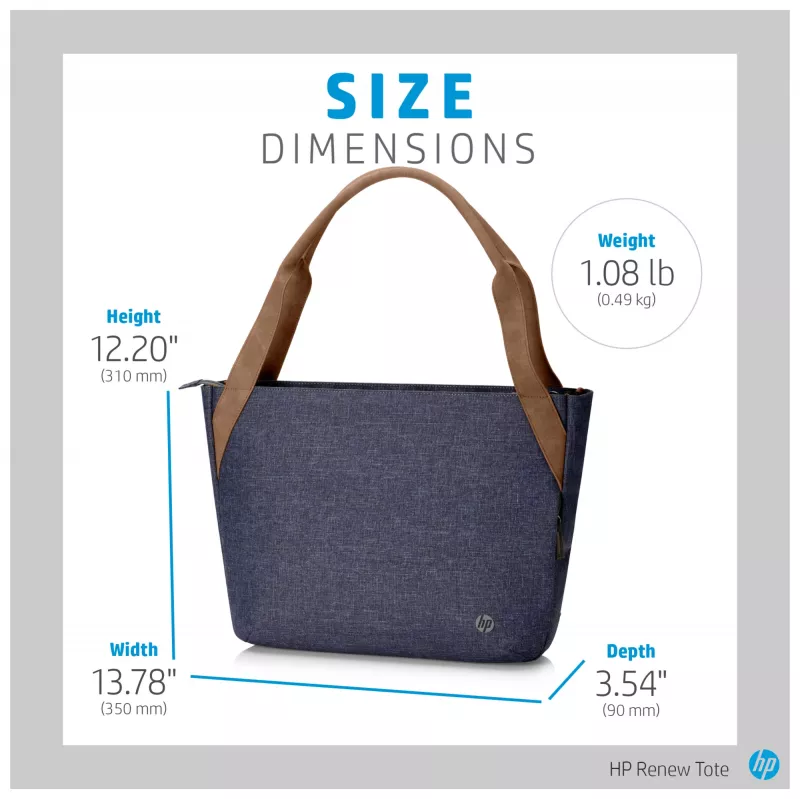 Borsa top loader HP Renew 14 navy tote