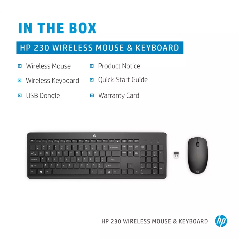 Combinazione mouse e tastiera wireless HP 230