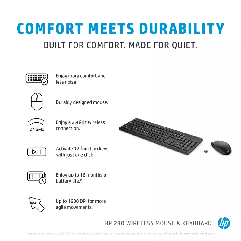Combinazione mouse e tastiera wireless HP 230