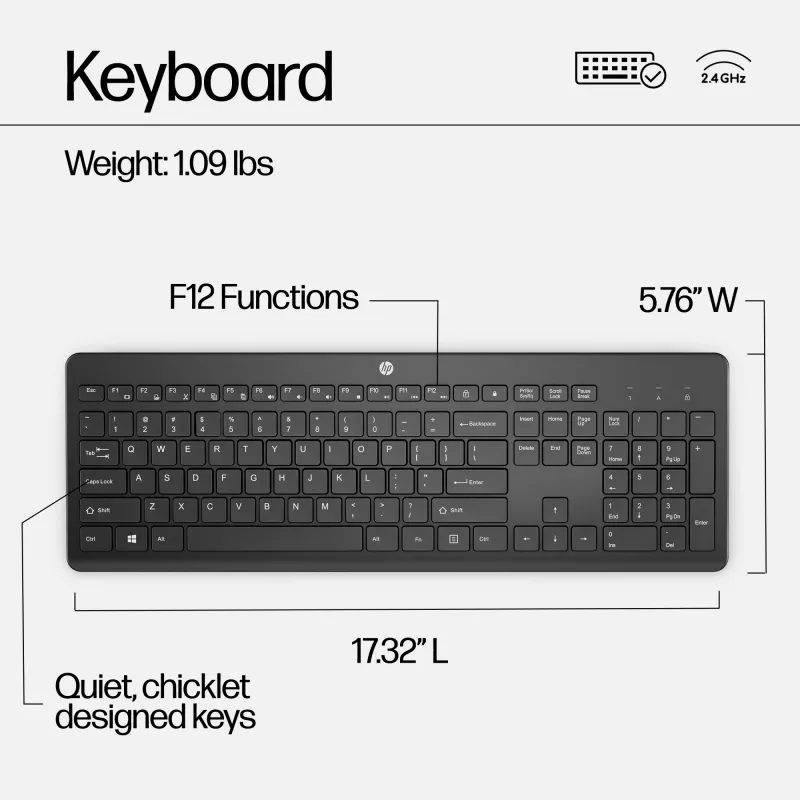 Combinazione mouse e tastiera wireless HP 230