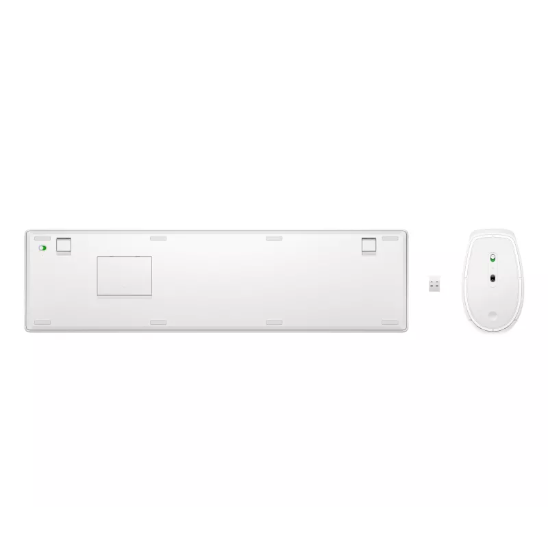 Set tastiera e mouse wireless HP 650 full-size a membrana bianco