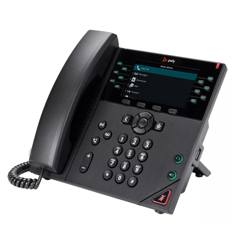 Telefono IP HP Poly VVX 450 a 12 linee con PoE, telefono IP, nero, cornetta con filo, 12 linee, LCD, 10,9 cm (4,3 pollici)