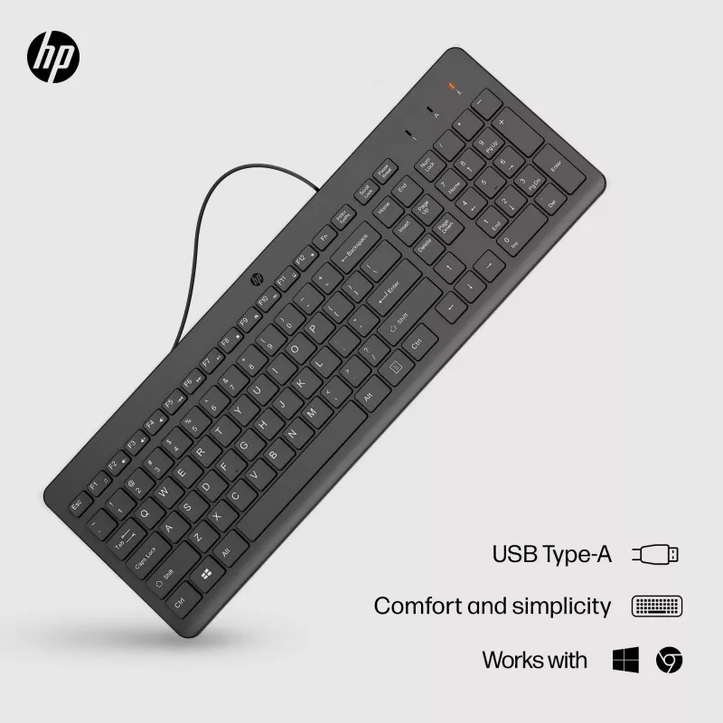 Tastiera con filo HP 150 full-size USB nera 664R5AA#ABD