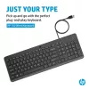 Tastiera con filo HP 150 full-size USB nera cavo 1m