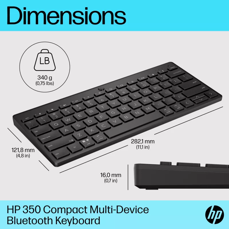 Tastiera Bluetooth compatta multi-dispositivo HP 350