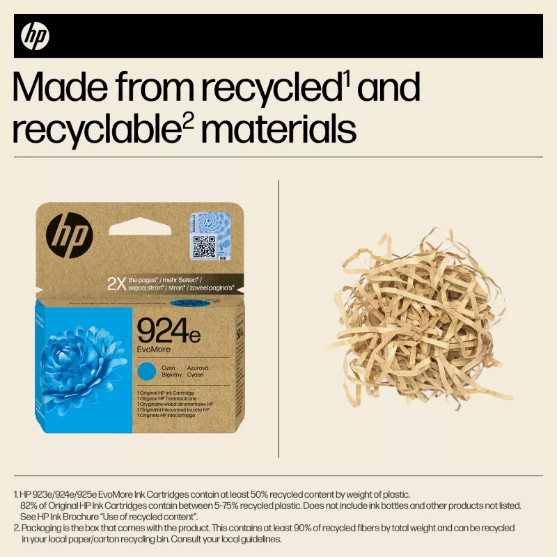 Cartuccia d'inchiostro HP 924e EvoMore ciano (originale, alto rendimento XL, 1 pz.)
