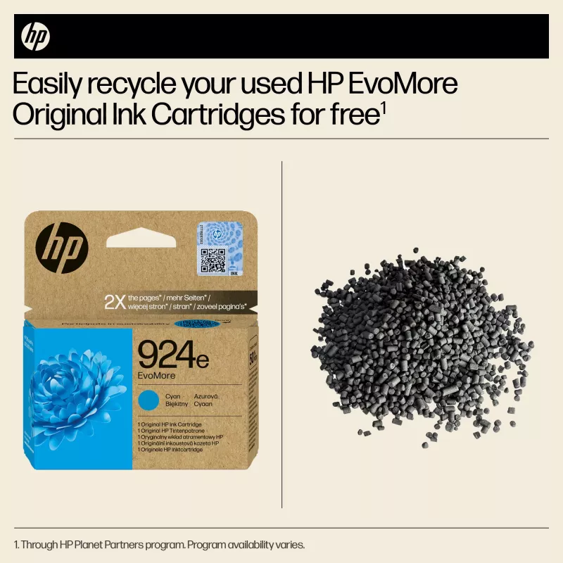Cartuccia d'inchiostro HP 924e EvoMore ciano (originale, alto rendimento XL, 1 pz.)
