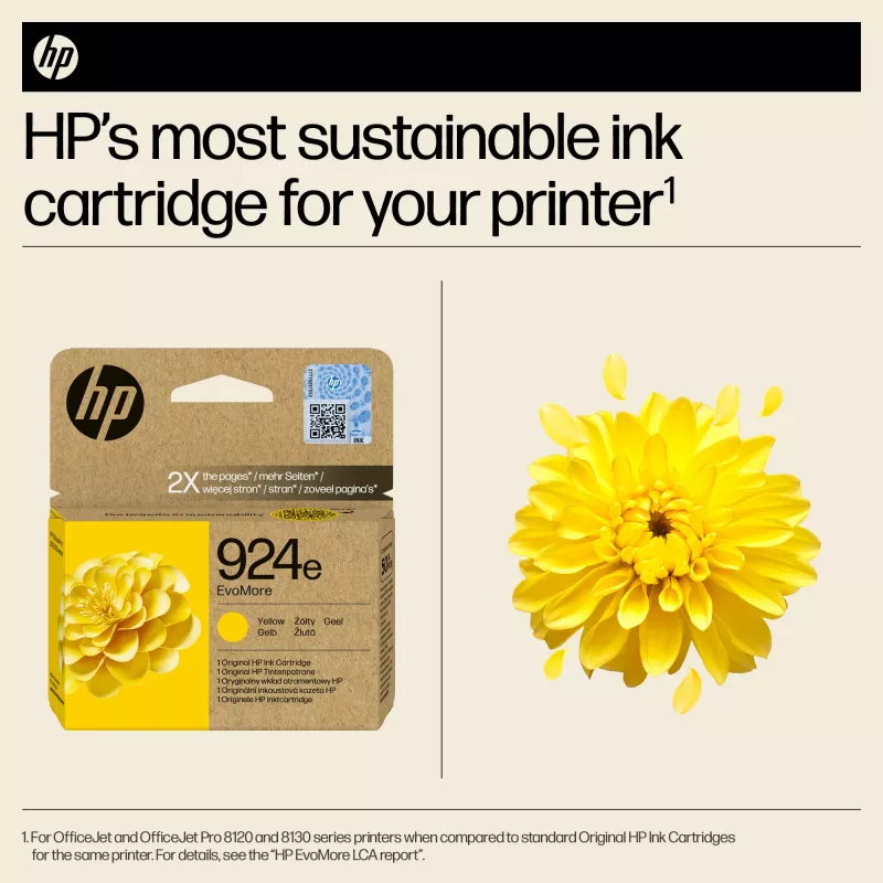 HP 924e EvoMore giallo cartuccia d'inchiostro originale, giallo, 1 pz., 800 pagine