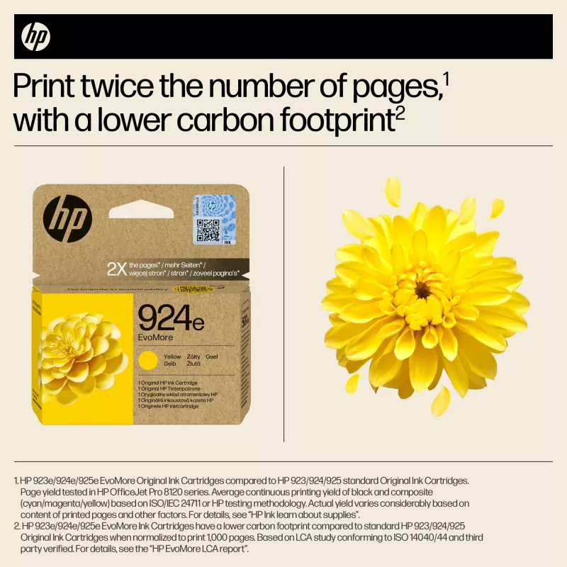 HP 924e EvoMore giallo cartuccia d'inchiostro originale, giallo, 1 pz., 800 pagine