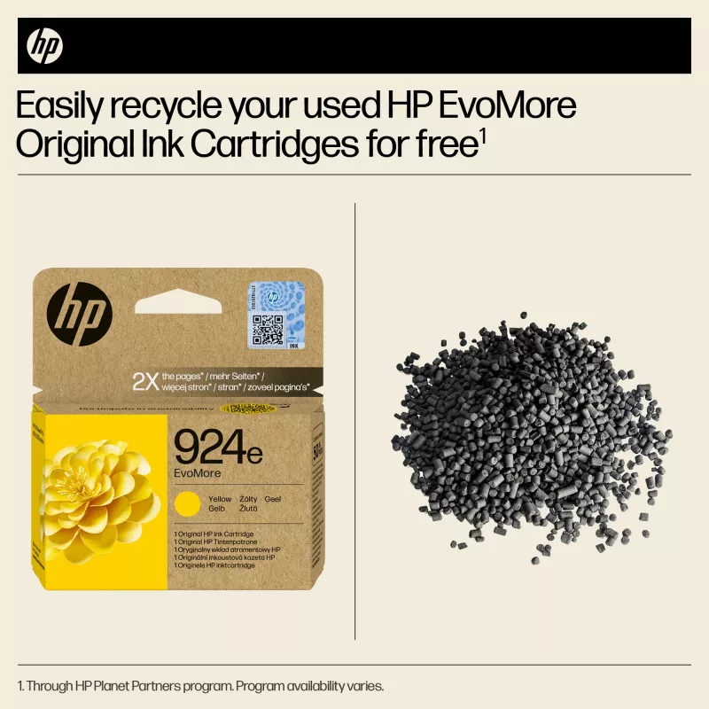 HP 924e EvoMore giallo cartuccia d'inchiostro originale, giallo, 1 pz., 800 pagine