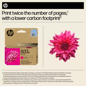 HP 937e EvoMore magenta cartuccia d'inchiostro originale, magenta, 1 pz., 1650 pagine