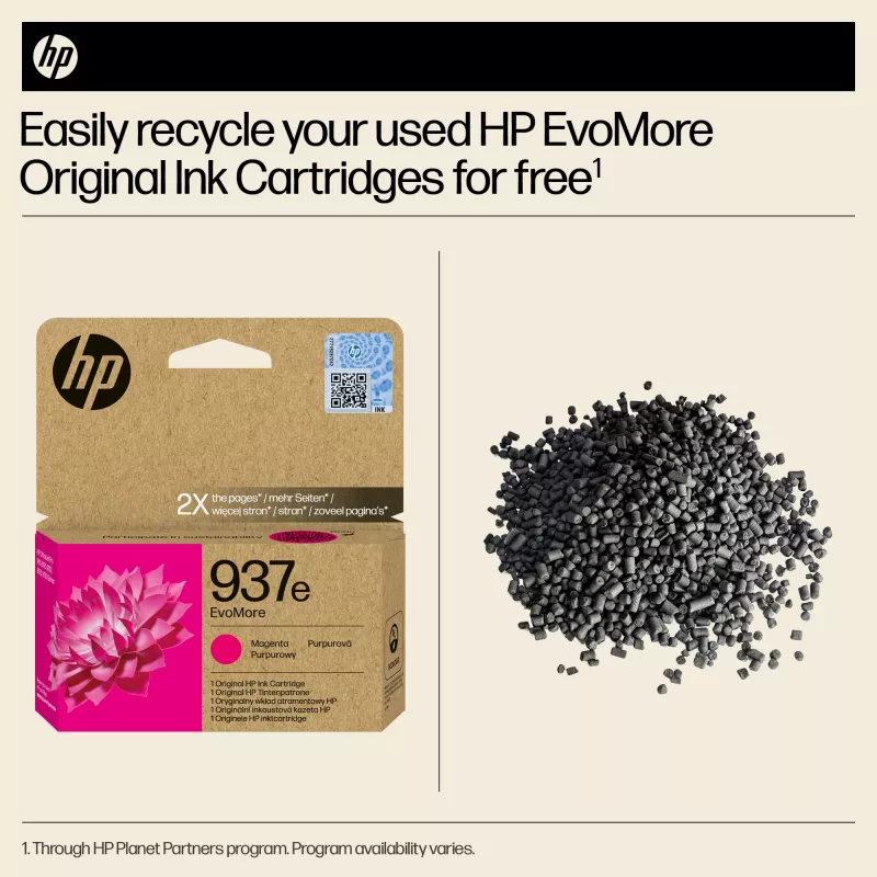 HP 937e EvoMore magenta cartuccia d'inchiostro originale, magenta, 1 pz., 1650 pagine