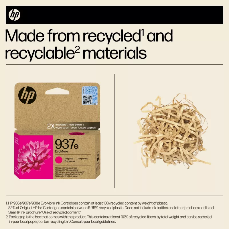 HP 937e EvoMore magenta cartuccia d'inchiostro originale, magenta, 1 pz., 1650 pagine