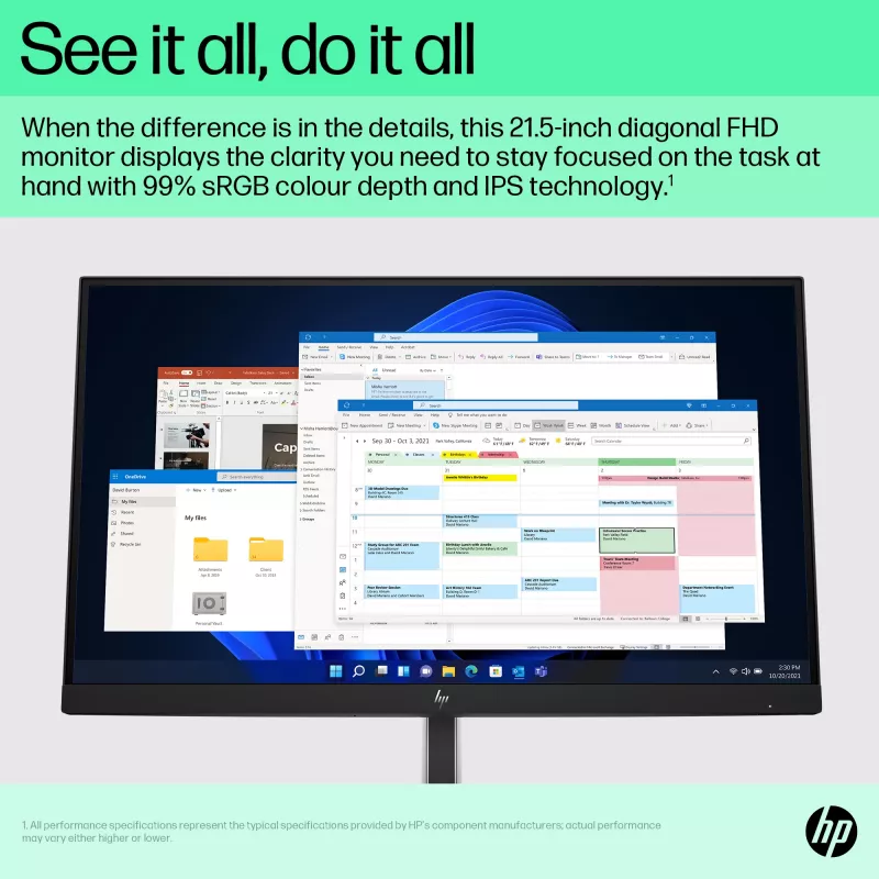 HP E-Series E22 G5 FHD monitor, 54,6 cm (21,5 pollici), Full HD, LCD, 5 ms (ricondizionato)