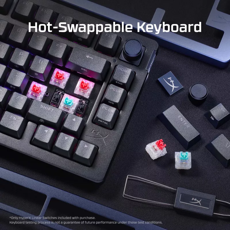 Tastiera da gaming meccanica Kingston (HyperX) Alloy Rise 75 – layout 75% compatto, con filo, modello 7G7A4AA#ABD