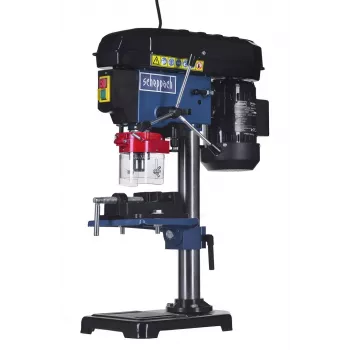 Trapano a colonna Scheppach DP16VLS 500W, carter in acciaio, 230–240V, 2500 giri/min, mandrino 13 mm, 600×220×435 mm