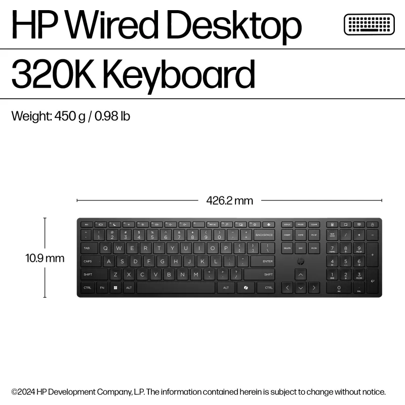 HP Wired Desktop 320K tastiera