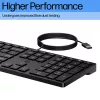 Tastiera con filo HP 320K — USB full-size, layout dritto, cavo 1,8 m, nero