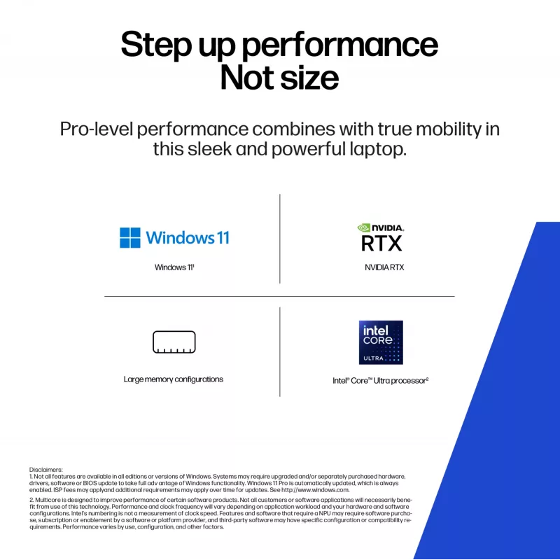 HP ZBook 8 G1i 14 Mobile Workstation, Intel Core Ultra 7 265H, WQXGA da 14 pollici, 64GB, 2TB SSD, NVIDIA RTX 500 Ada, Windows 11 Pro