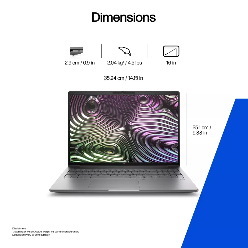 Workstation mobile HP Zbook X G1i Intel Core Ultra 7 32GB 1TB Nvidia RTX PRO 2000 Windows 11