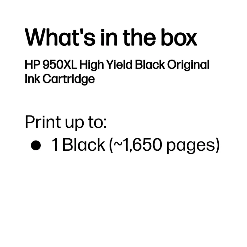 HP 950XL cartuccia d'inchiostro originale nero ad alta resa, nero, 1 pz., 1650 pagine