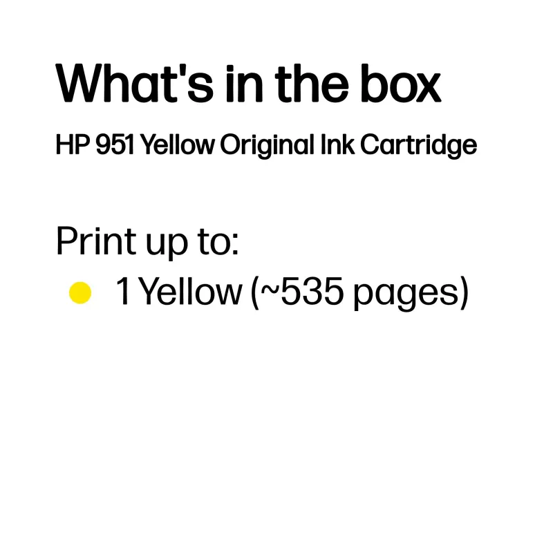 HP 951 cartuccia d'inchiostro giallo (originale) – giallo pigmentato, 8 ml, resa standard