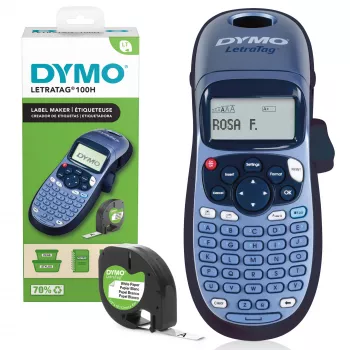 DYMO LetraTag LT-100H etichettatrice portatile | etichettatrice con tastiera ABC e display LCD da 13 caratteri facilmente leggibile | per casa o ufficio | blu