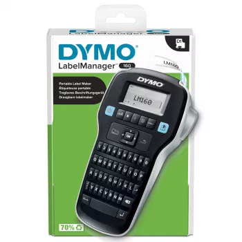 DYMO LabelManager ™ 160 QWERTZ, QWERTZ, D1, trasferimento termico, 180 x 180 DPI, 12 mm/s, nero, argento
