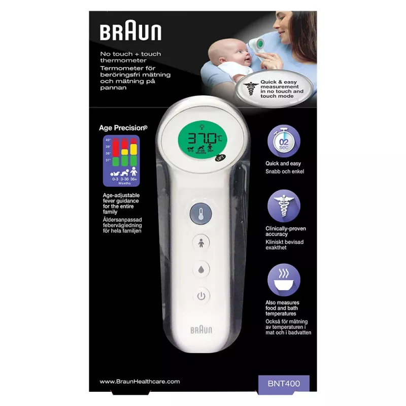 Braun BNT400 termometro a distanza bianco fronte