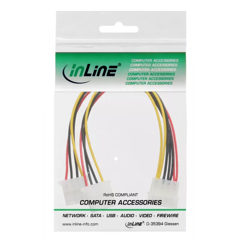 InLine cavo di alimentazione Y interno 1x 5,25 pollici Molex / 2x 5,25 pollici Molex 0,20 m