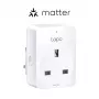Presa intelligente TP-Link Tapo Mini P110M — presa smart Wi-Fi/Bluetooth per interni, 16 A, 100–240 V, 3680 W, bianco