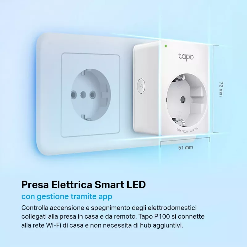 TP-LINK Tapo P100 presa intelligente bianca 2300 W